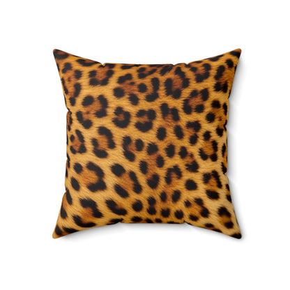 Leopard Pattern Suede Square Pillow