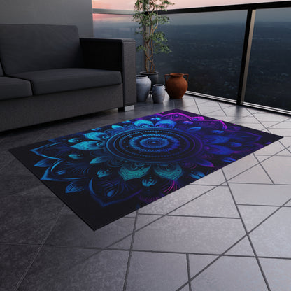 Purple Abstract flower Outdoor Rug