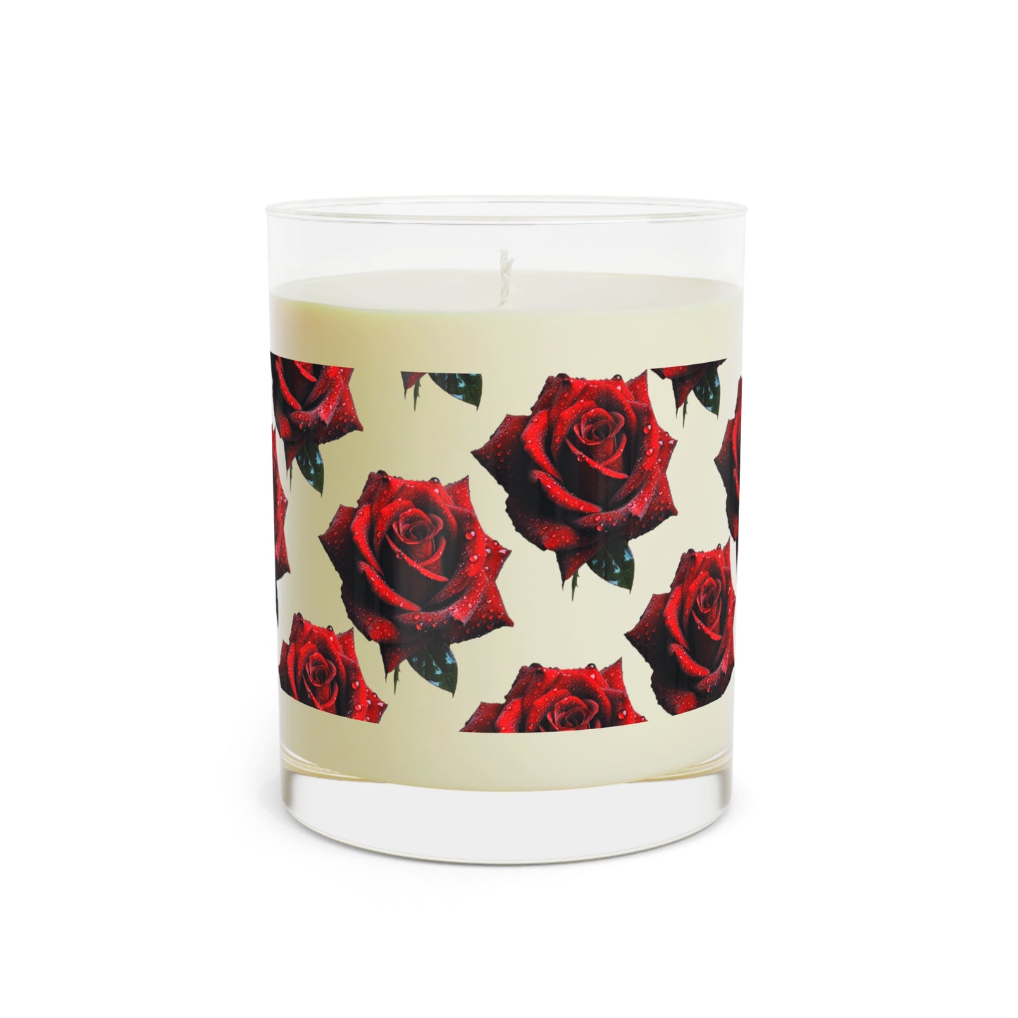 Red Rose Scented Candle Decor - Full Glass - 11oz