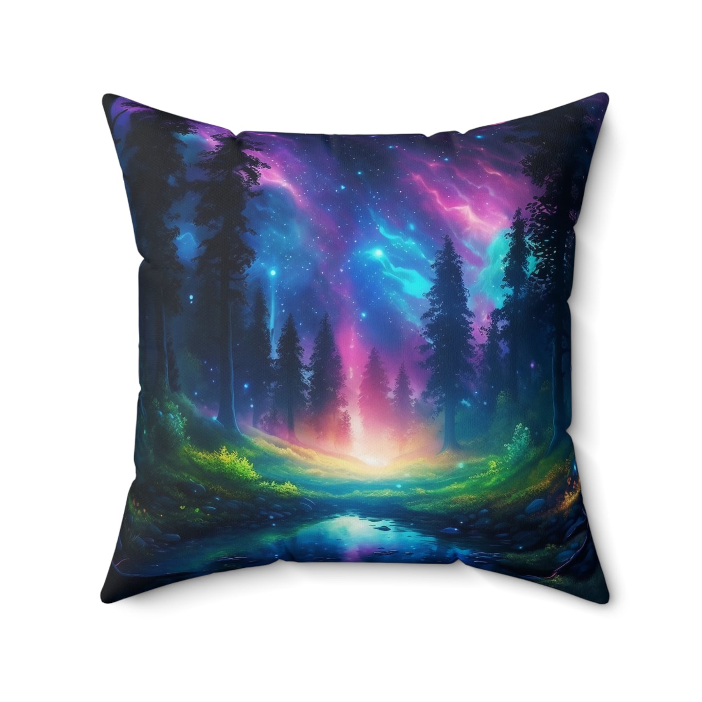 Mystical Enchanted Forest Suede Square Pillow