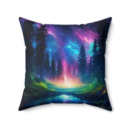 Mystical Enchanted Forest Suede Square Pillow