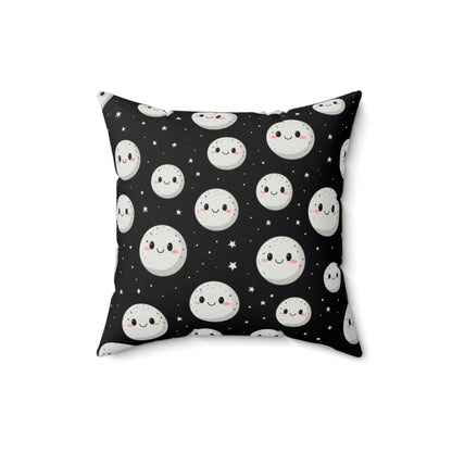 Cute Moon Suede Square Pillow