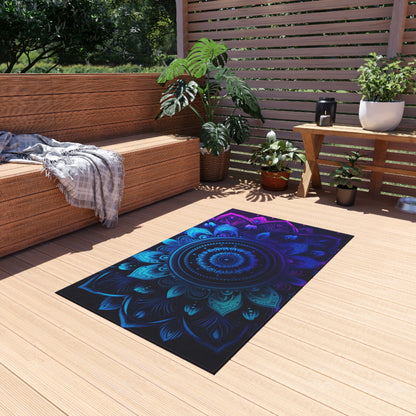 Purple Abstract flower Outdoor Rug