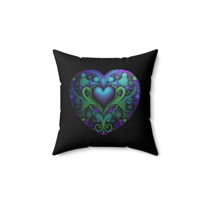 Abstract Heart Suede Square Pillow