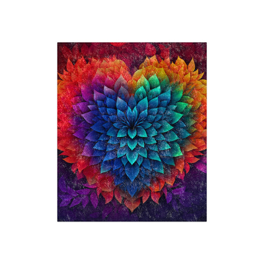 Beautiful Colorful Heart Crushed Velvet Blanket