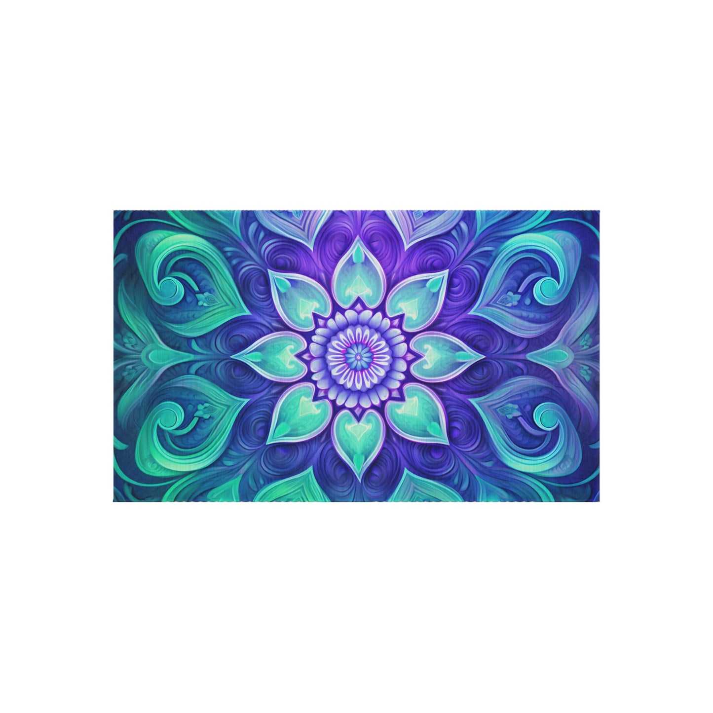 Colorful Abstract Flower Outdoor Rug