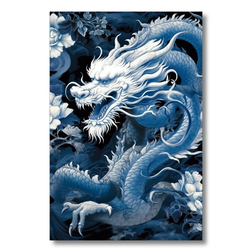 Mythical Blue Japanese Dragon HD Acrylic Prints