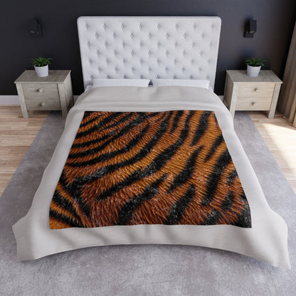 Tiger Pattern Crushed Velvet Blanket