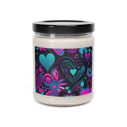 Colorful Heart Candle Scented Soy Candle - 9oz