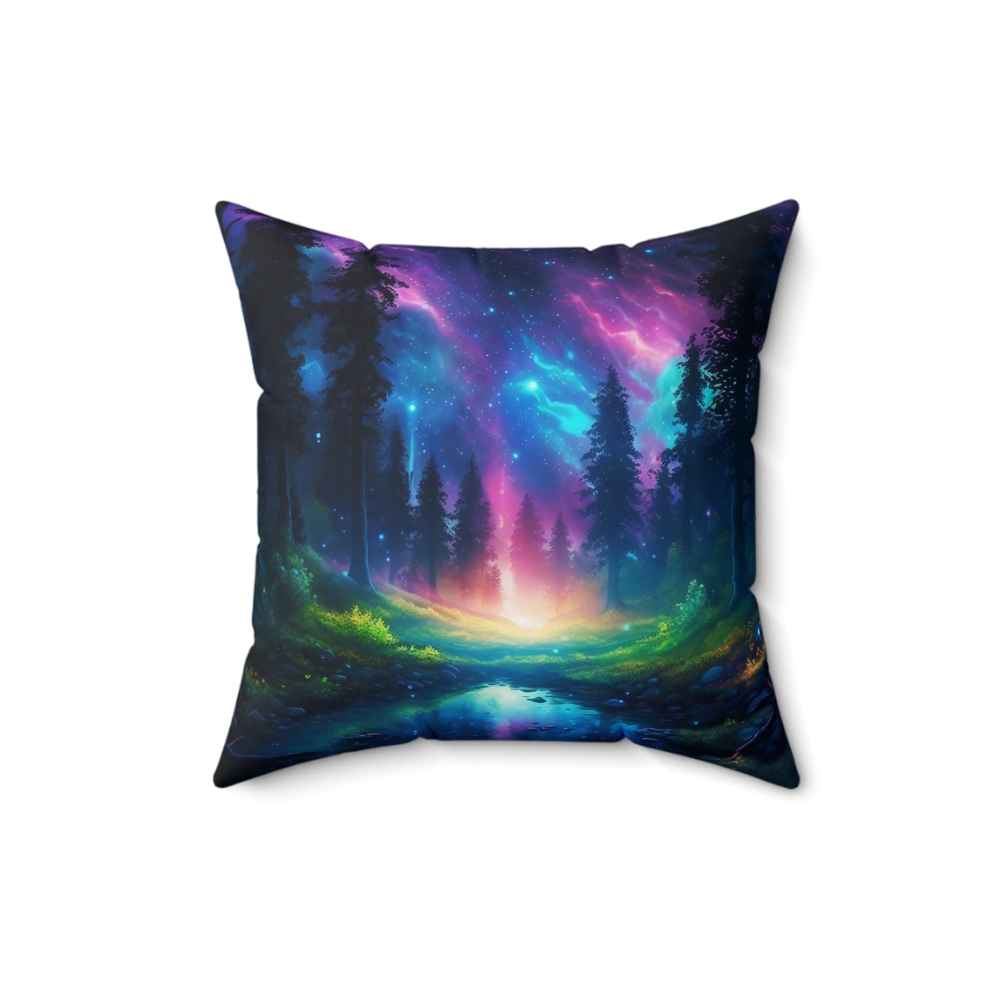 Mystical Enchanted Forest Suede Square Pillow