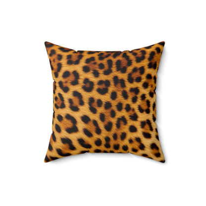 Leopard Pattern Suede Square Pillow