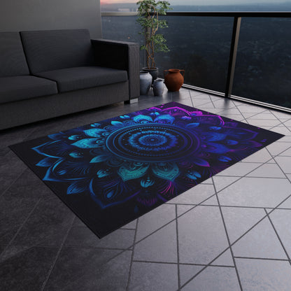 Purple Abstract flower Outdoor Rug