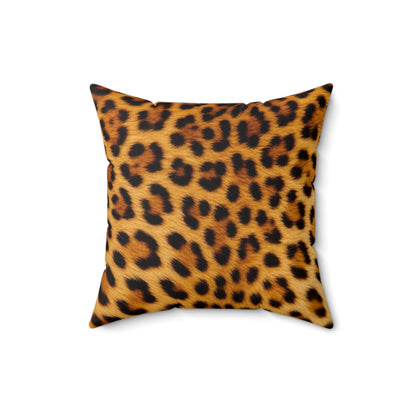 Leopard Pattern Suede Square Pillow