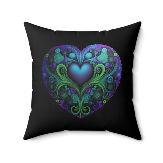 Abstract Heart Suede Square Pillow