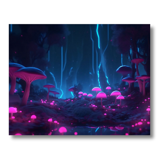 Purple Magical Mushroom Forest HD Acrylic Prints