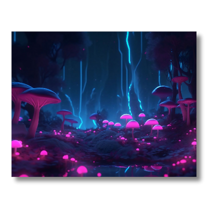 Purple Magical Mushroom Forest HD Acrylic Prints