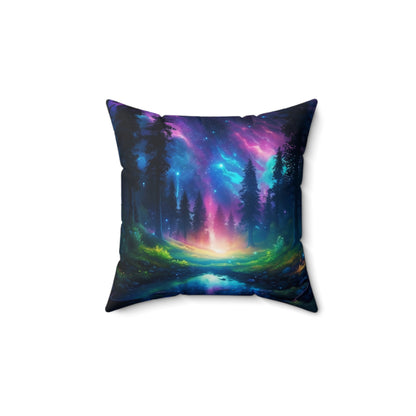 Mystical Enchanted Forest Suede Square Pillow