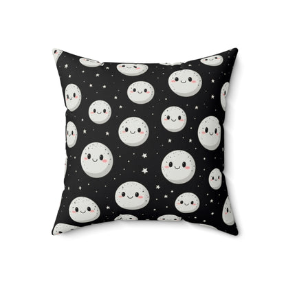 Cute Moon Suede Square Pillow