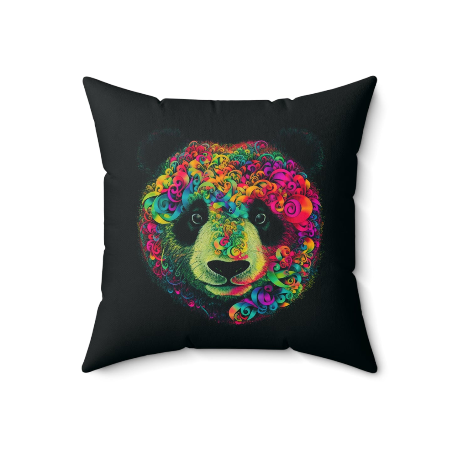 Colorful Panda Suede Square Pillow