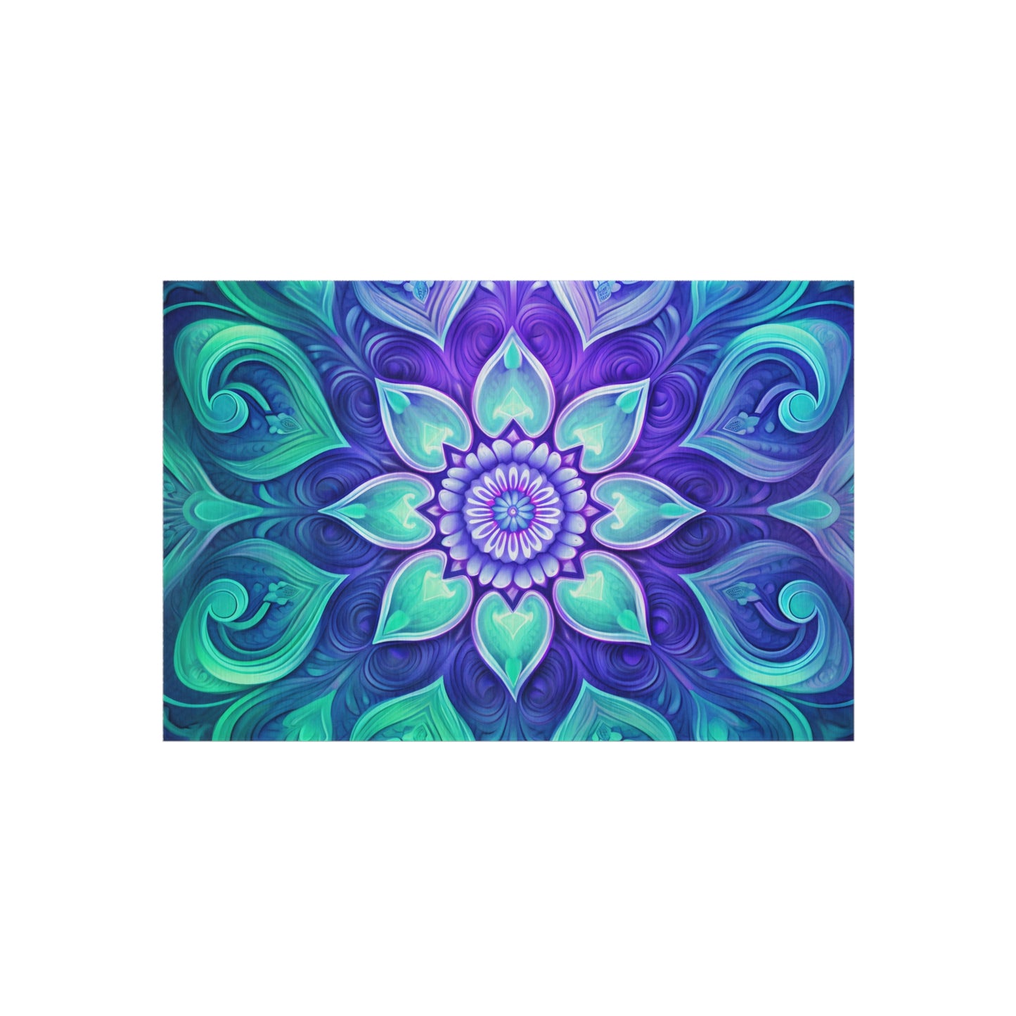 Colorful Abstract Flower Outdoor Rug