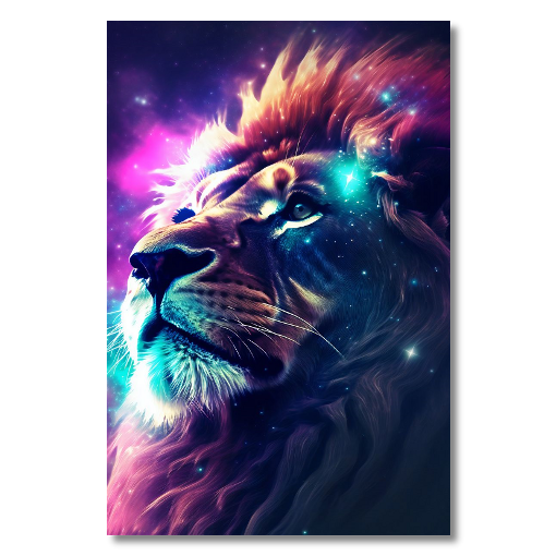 Cosmic Lion Face Acrylic HD Prints