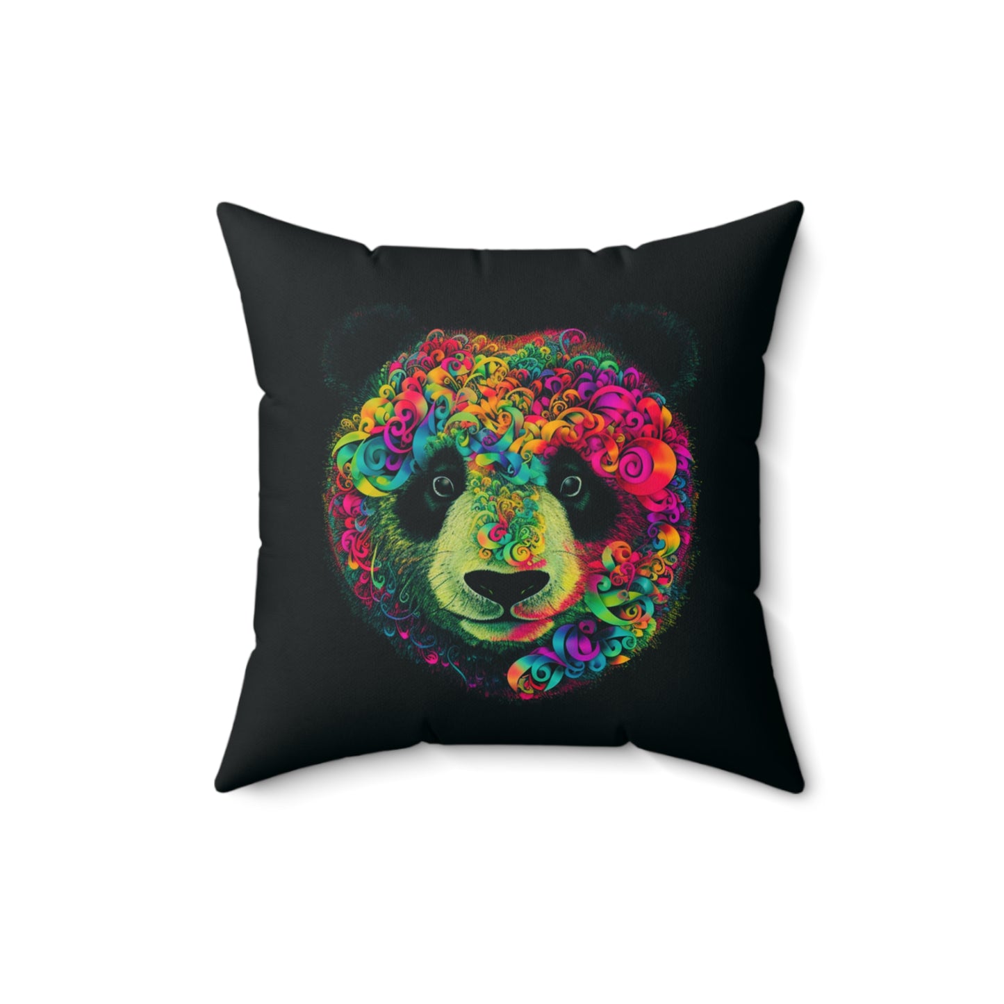 Colorful Panda Suede Square Pillow