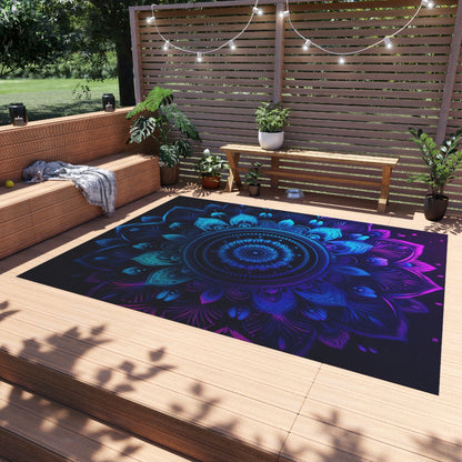 Purple Abstract flower Outdoor Rug