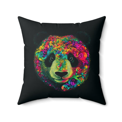 Colorful Panda Suede Square Pillow