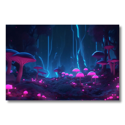 Purple Magical Mushroom Forest HD Acrylic Prints