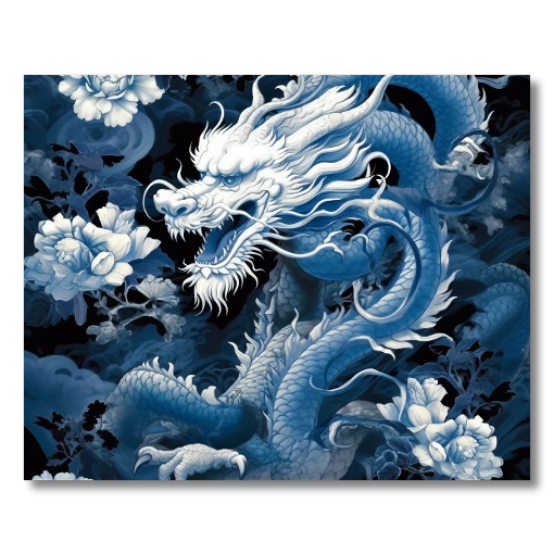 Mythical Blue Japanese Dragon HD Acrylic Prints