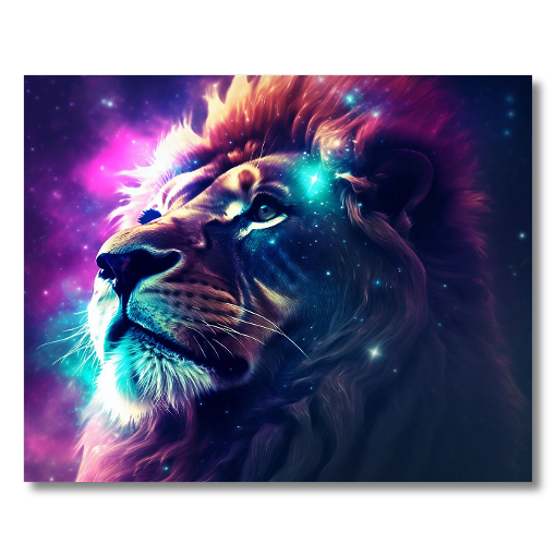 Cosmic Lion Face Acrylic HD Prints