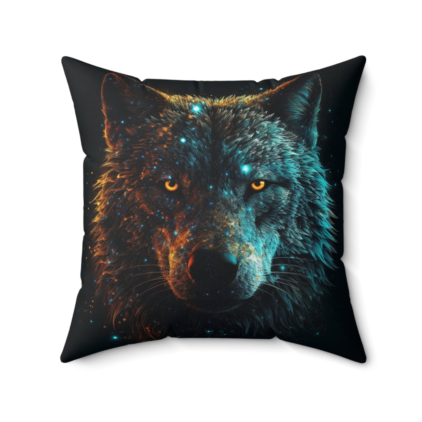 Mystical Wolf Suede Square Pillow