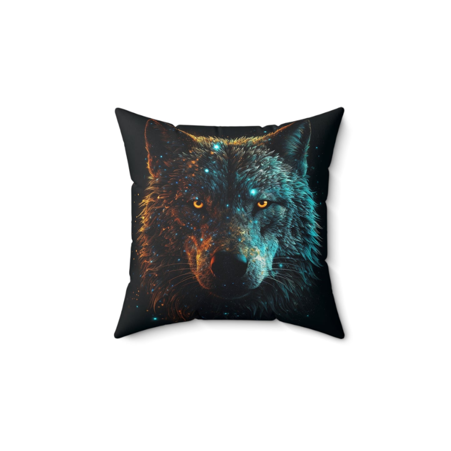 Mystical Wolf Suede Square Pillow