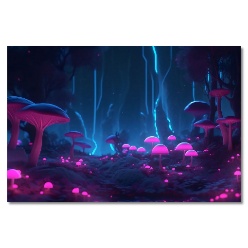 Purple Magical Mushroom Forest HD Acrylic Prints