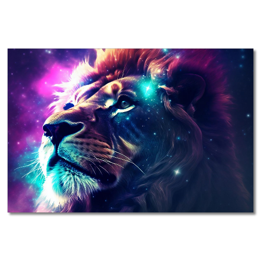 Cosmic Lion Face Acrylic HD Prints