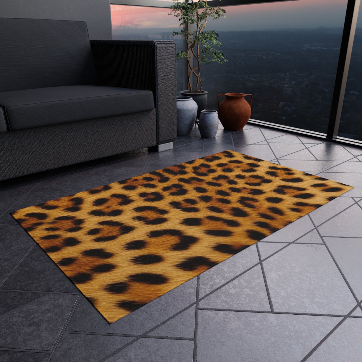 Leopard Pattern Outdoor Rug