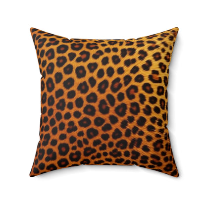 Cheetah Pattern Suede Square Pillow