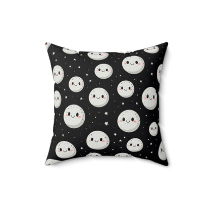 Cute Moon Suede Square Pillow