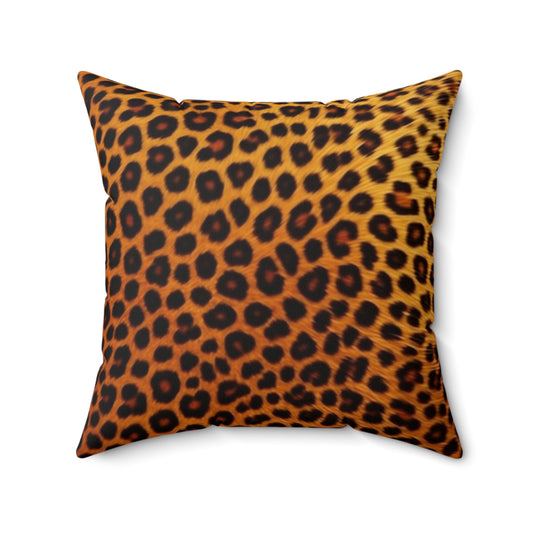 Cheetah Pattern Suede Square Pillow