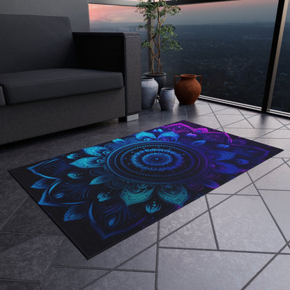 Purple Abstract flower Outdoor Rug