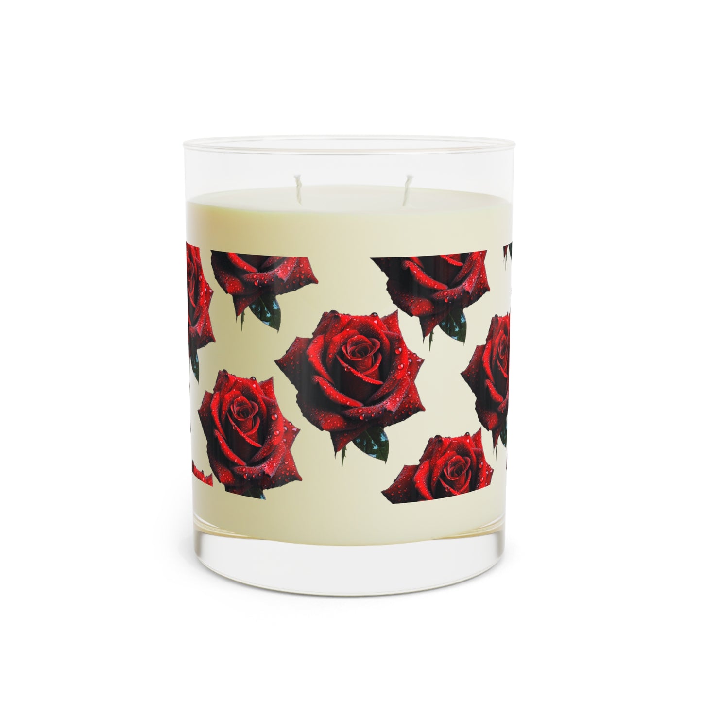 Red Rose Scented Candle Decor - Full Glass - 11oz