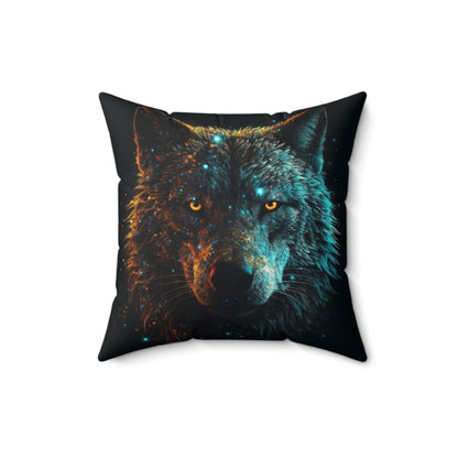 Mystical Wolf Suede Square Pillow