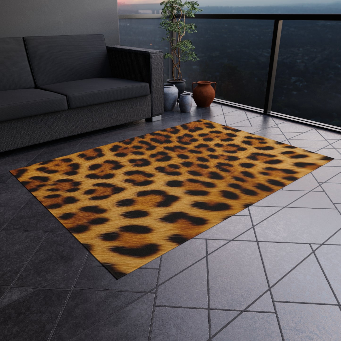 Leopard Pattern Outdoor Rug