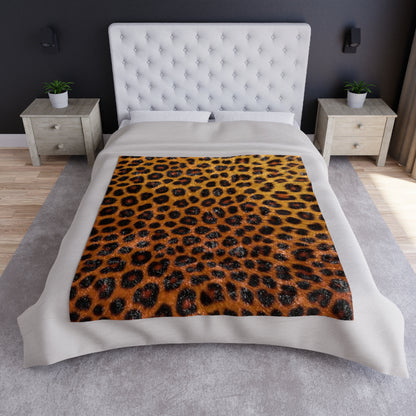 Cheetah Pattern Crushed Velvet Blanket