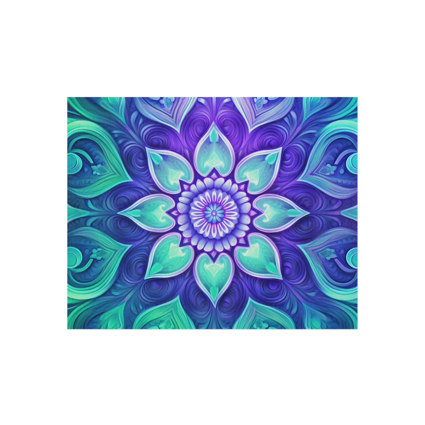 Colorful Abstract Flower Outdoor Rug