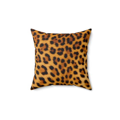 Leopard Pattern Suede Square Pillow