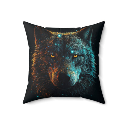 Mystical Wolf Suede Square Pillow