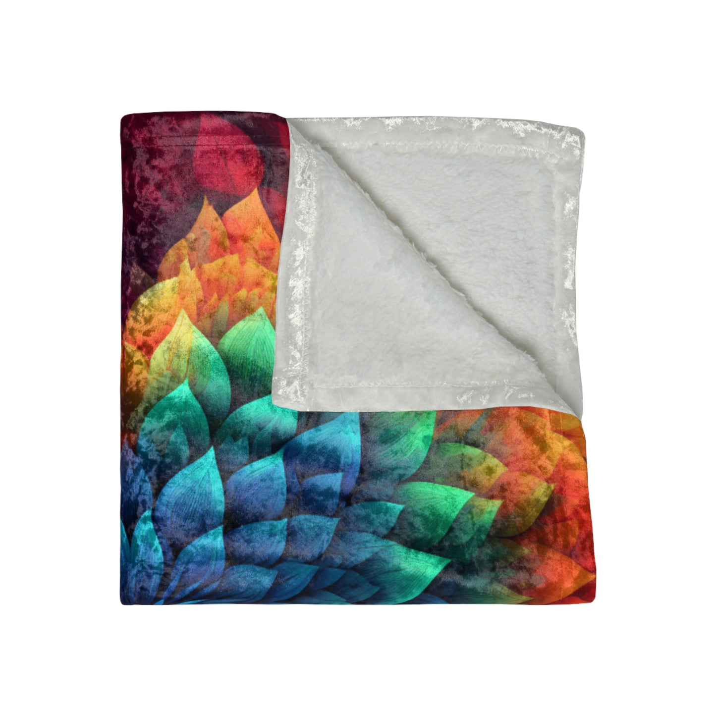 Beautiful Colorful Heart Crushed Velvet Blanket