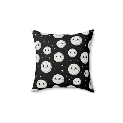 Cute Moon Suede Square Pillow