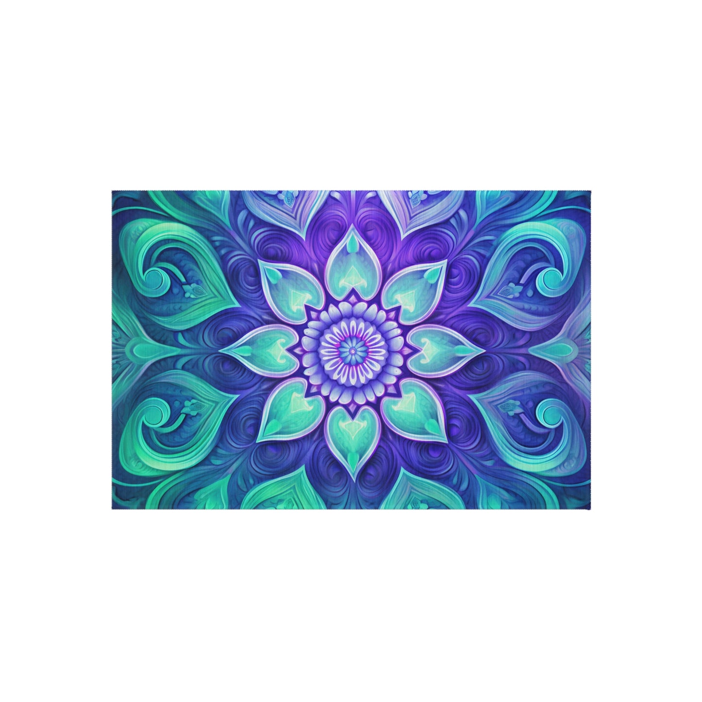 Colorful Abstract Flower Outdoor Rug